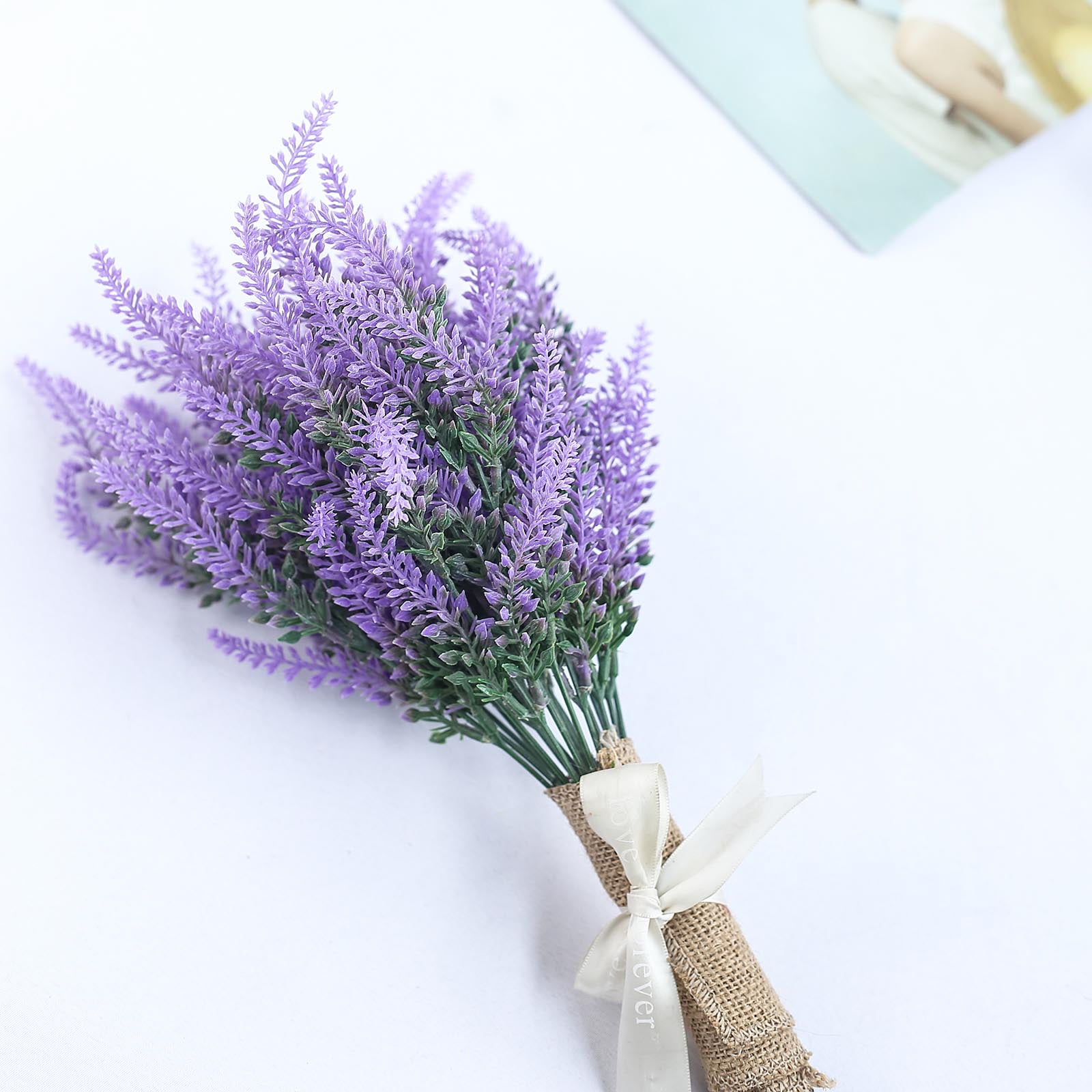 4 Bunch Artificial Bouquet Lavender Fake Flower Plastic Home Wedding Party Decor 
