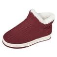 thumbnail image 3 of CAICJ98 Winter Boots Women Comfortable Warm Lined Ankle Booties Slip On Waterproof Short Boots Outdoor Woman Snow Boots (Wine,Size 9.5), 3 of 9