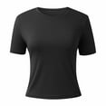 thumbnail image 5 of Riforla T-shirts for Women Fashion Tops for Women Fitted Short Sleeve Basic Tee Slim Fit Shirts Black S, 5 of 6