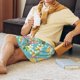 thumbnail image 5 of Balery Cute Pineapples Pantalones cortos de pijama de punto de algodón para hombre con cinturilla y bolsillos-Large, 5 of 6