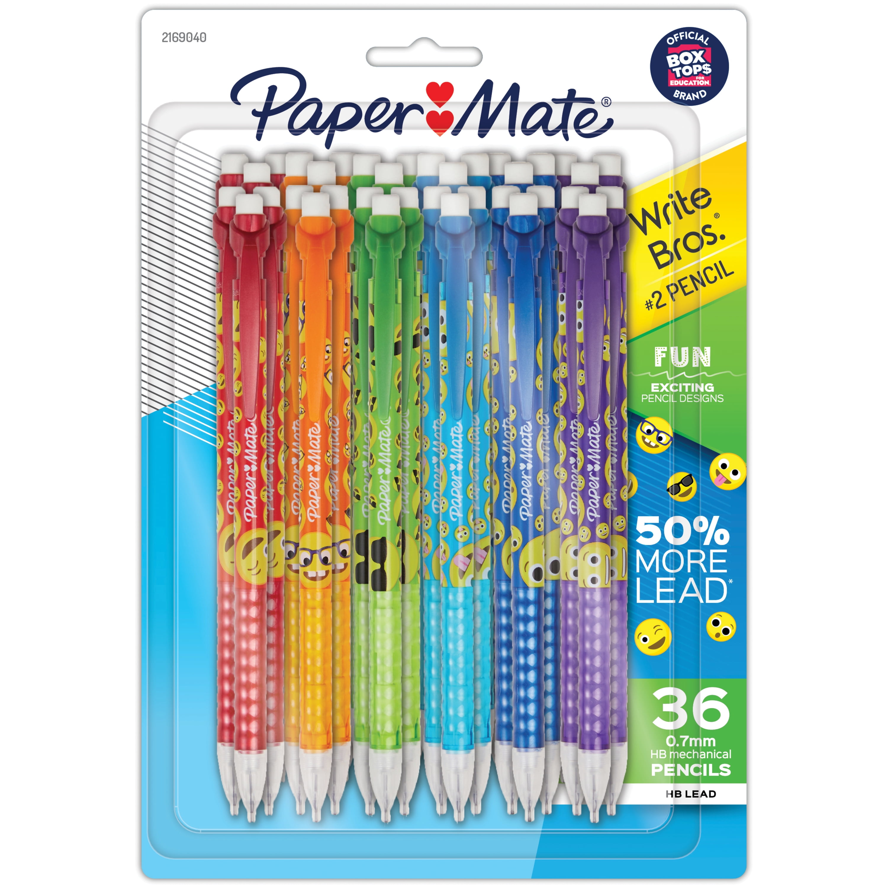 New Paper Mate EMOJI Mechanical Pencils 0.7mm 12 Count Write Bros #2 HB Lead