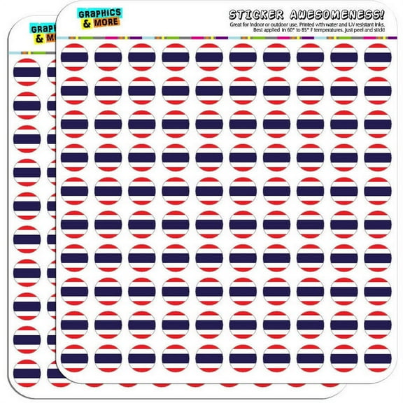 Thailand National Country Flag 200 1/2" (0.5") Planner Calendar Scrapbooking Crafting Stickers