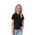 thumbnail image 7 of Girls School Uniform Polos Shirts Short Sleeve Button Collared Golf Summer Tops Black 140, 7 of 7