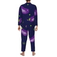 thumbnail image 5 of Bingfone Men'S Pajama Set 2 Piece Loungewear Pjs, Long Sleeve With Pajama Pants-Eggplant, 5 of 9