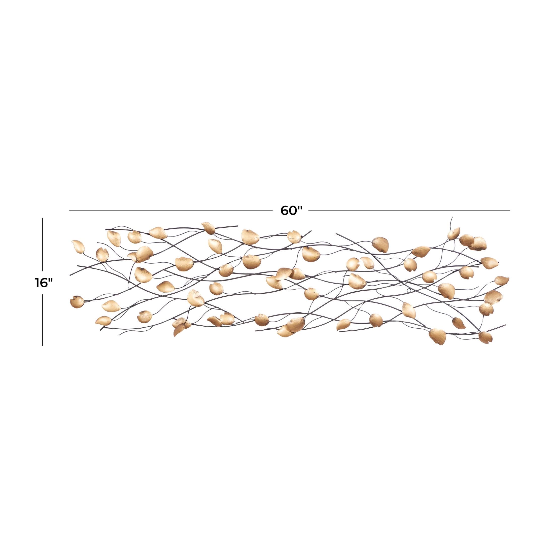 DecMode Gold Metal Leaf Wall Decor