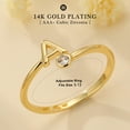 thumbnail image 5 of Turandoss 14K Gold Plated Dainty Initial Birthstone Open Rings for Women Girls Letter A-Z Fashion Jewelry Personalized Birthday Gift for Women Sister, 5 of 8