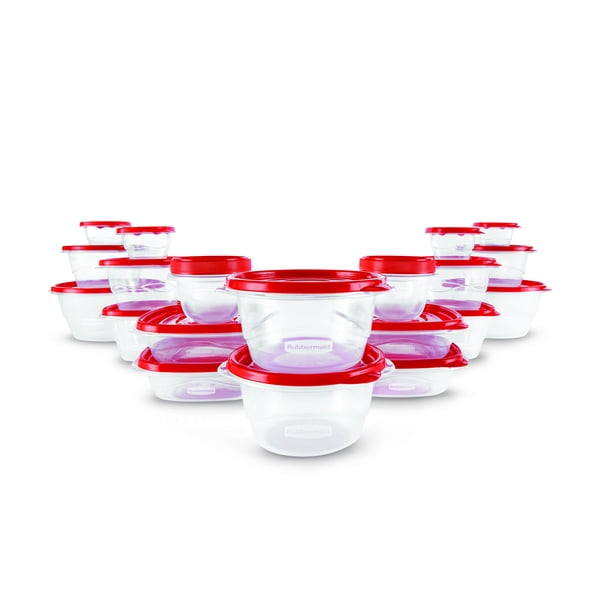 Rubbermaid TakeAlongs Food Storage Containers, 40 Piece Set, Ruby Red