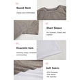thumbnail image 3 of Langwyqu Girls Casual Short Sleeve T Shirts Kids Loose Tunic Tops Color Block Tee, 3 of 5