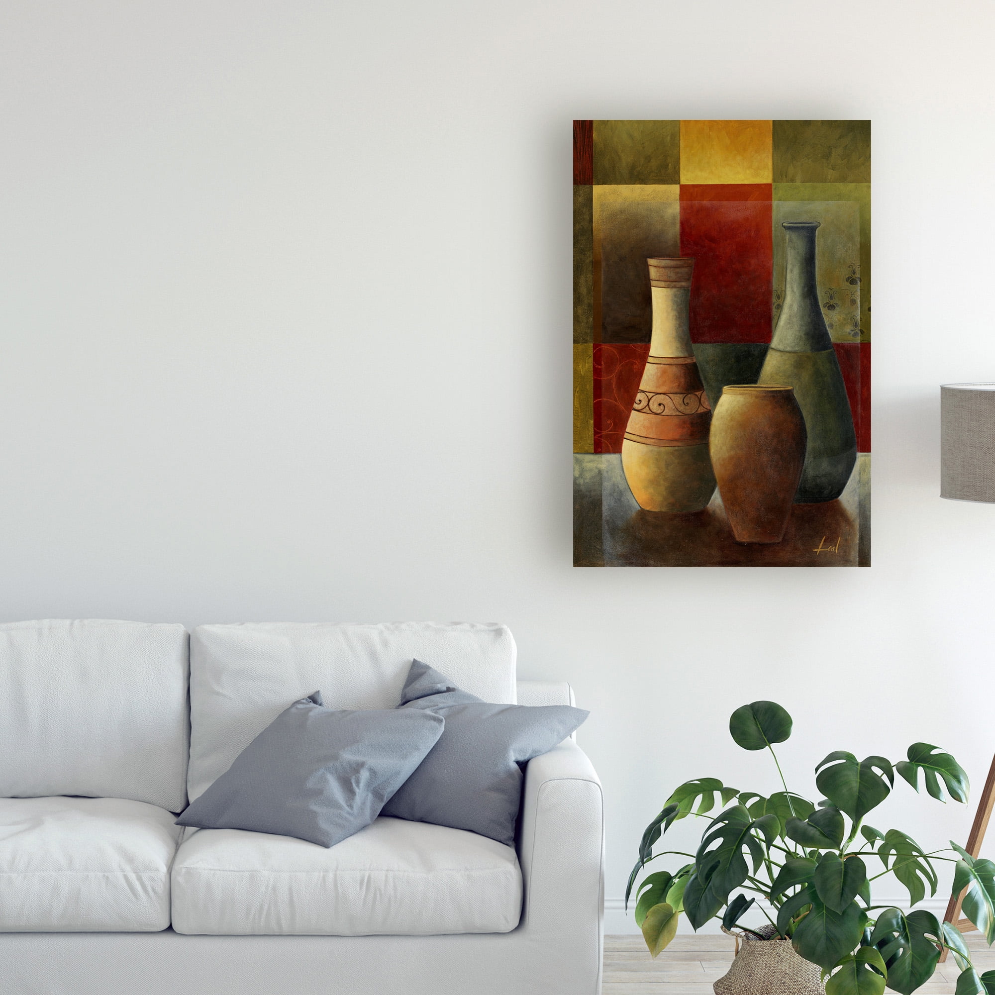 Trademark Fine Art 'Vases Over Geometry 2' Canvas Art by Pablo Esteban
