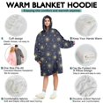 thumbnail image 5 of Wearable Oversized Blanket,Dark Blue Sun Moon Star Pattern Wearable Blanket Hoodie for Adults,Cozy Hooded Blankets with Super Pockets,Super Warm Fuzzy Pullover for Women & Men, 5 of 6