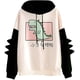 thumbnail image 1 of Sudadera de dinosaurio para mujer, camisetas de empalme de manga larga, sudaderas con capucha bonitas de dibujos animados, jersey informal para adolescentes y niñas Zhivalor WMZL-2134-31, 1 of 4