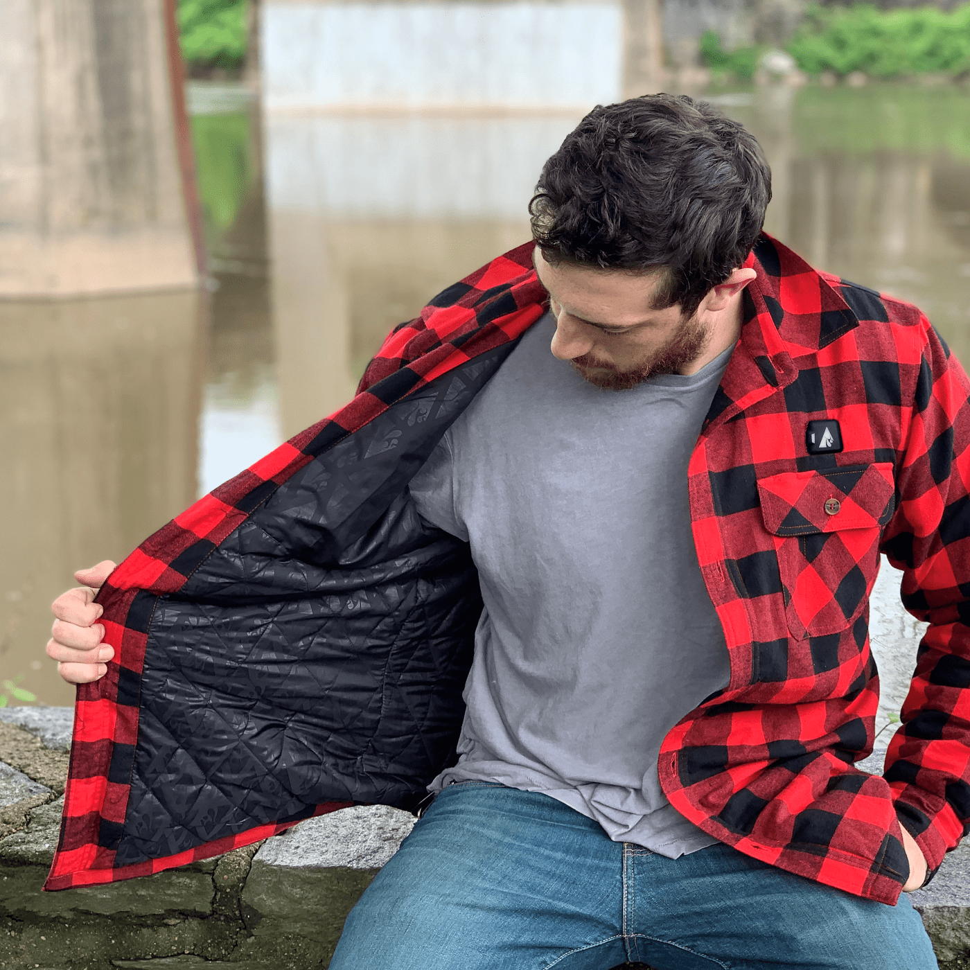 Heated flannel deals shirt