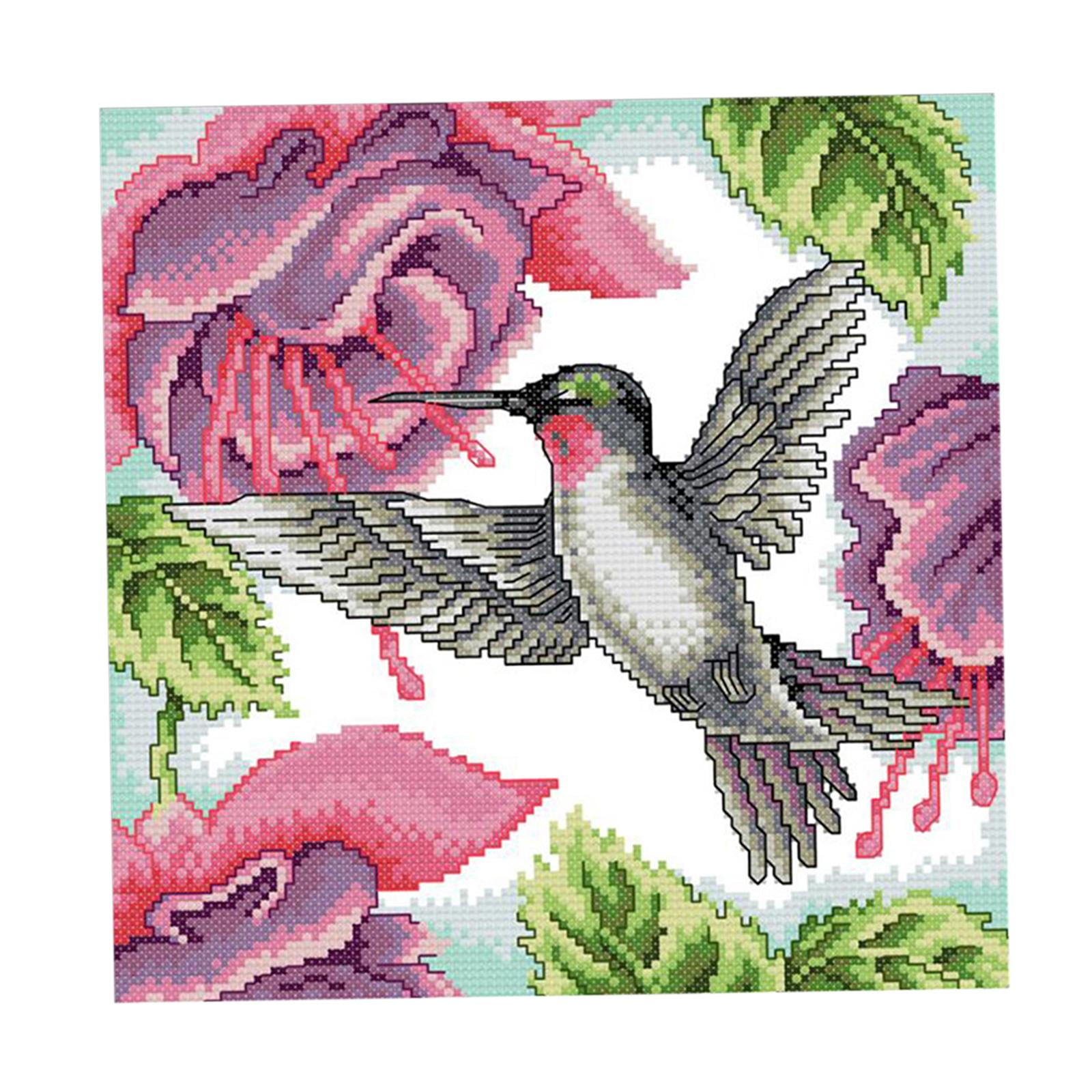 Stamped Cross for Beginners, Preprinted Cross Hummingbird Flowers, DIY  Embroidery Kit Gifts for Women/Mom - 11CT 35x35cm - Walmart.com