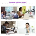 thumbnail image 4 of USB Computer Camera,1080P HD USB Computer Camera Video Recording Digital Webcam BuiltIn Microphone for Live Broadcast Video Meeting, Gaming[white], 4 of 9