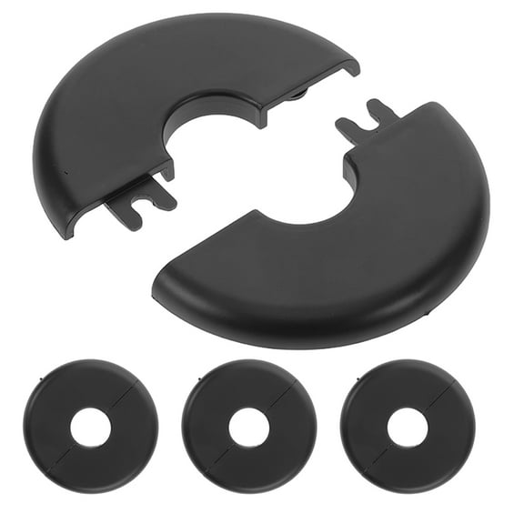 OFFIGAM Wall Mounted Water Pipe Cover Black Ppr 4Pcs