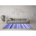 thumbnail image 3 of Ahgly Company Machine Washable Indoor Round Abstract Blue Modern Area Rugs, 7' Round, 3 of 4