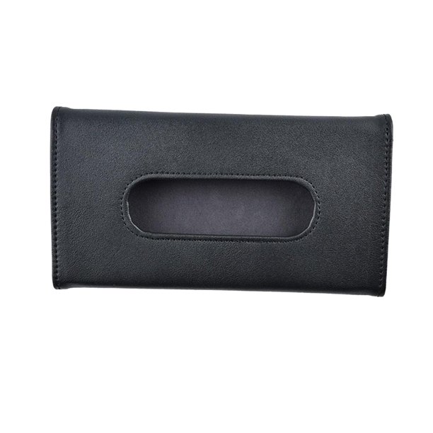 Dispensador de pañuelos para visera de coche, caja de pañuelos, organizador de pañuelos, elegante Interior de terciopelo suave, accesorios versátiles Negro
