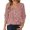 Pink, variant on Women's Old Money Style Lightweight Cable Knit Crewneck Sweater – Long Sleeve Pullover for Fall Winter, Soft Comfortable Casual Everyday Wear, Business Casual Versatile Top