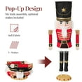 thumbnail image 7 of Christmas Nutcracker 5ft Pop upLighted Large Holiday Decoration w/150 Pre-Lit Twinkling LED lights for Outdoor, Indoor - Red/Black, 7 of 7