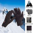 thumbnail image 4 of Winter Gloves For Men Waterproof Windproof Cold Gloves Snowboard Motorcycle Riding Driving Warm Touchscreen Zipper Glove, 4 of 5