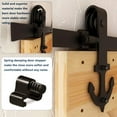 thumbnail image 2 of CCJH 11 FT Sliding Barn Door Hardware Track Kit Fit Max 66" Wide Door Single Door Hanging Rail Anchor Style Black, 2 of 5