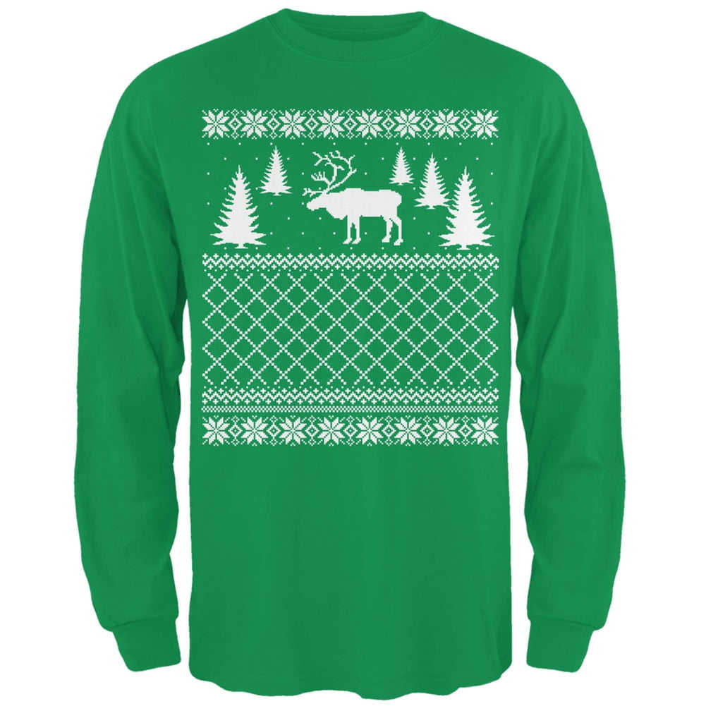 Christmas Cactus Pattern Green Ugly Christmas Sweater Pullover Long Sleeve Sweater Wool Active Fibre Full Size S-5XL Size All Seasons Sweatshirt for Men Women 