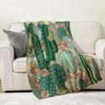 thumbnail image 2 of Cactus Pattern Blanket, Desert-Themed Fleece Throw with Colorful Cactus Design, Soft Cozy Lightweight Blanket, for Nature Lovers and Southwestern Decor, 50x60 in, 2 of 6