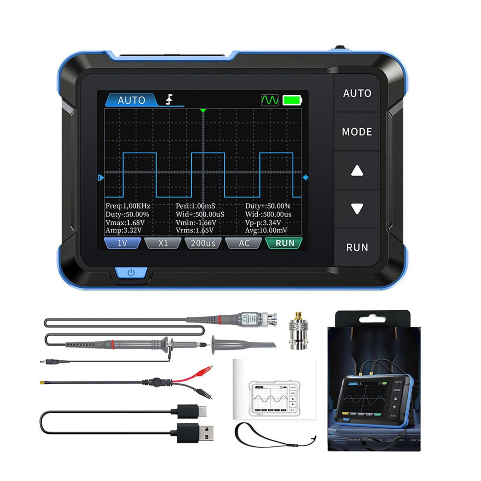 Handheld DSO153 Oscilloscope 5MS/s Sampling Rate for Digital and Analog Signals