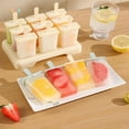 thumbnail image 5 of Popsicle Ice Mold Maker Set - 9 Pack BPA Free Reusable Ice Cream DIY Pop Molds Holders With Tray & Sticks Popsicles Maker Fun for Kids and Adults Great Gift for Party Indoor & Outdoor,  Green, 5 of 6