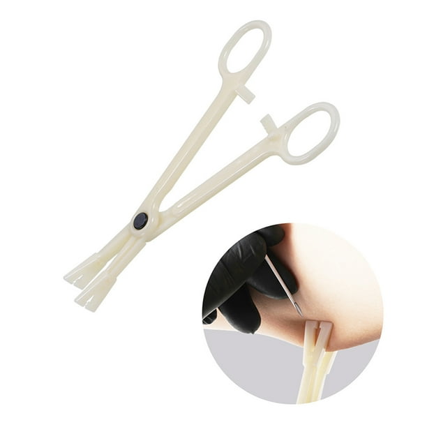 Body Piercing Clamps Disposable Plastic Piercing Clamps Including Slotted Piercing Round Forceps