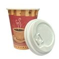 thumbnail image 5 of VeZee 12 Oz Disposable Heaven Poly Paper Durable Hot Cup with White Hinged Tab Lids For Hot/Cold Drink, Coffee Cups, Tea, Cocoa, Travel, Hot Chocolate, Chai, Latte & Hot Soup|4000CT, 5 of 6
