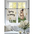 thumbnail image 4 of Groundhog Day Sheer Curtains 45 Inch Length 2 Panels Set, Rustic Spring Botanical Star Yellow Voile Window Treatment Rod Pocket Small Kitchen Curtains Drapes for Bedroom 52"x45"x2, 4 of 7