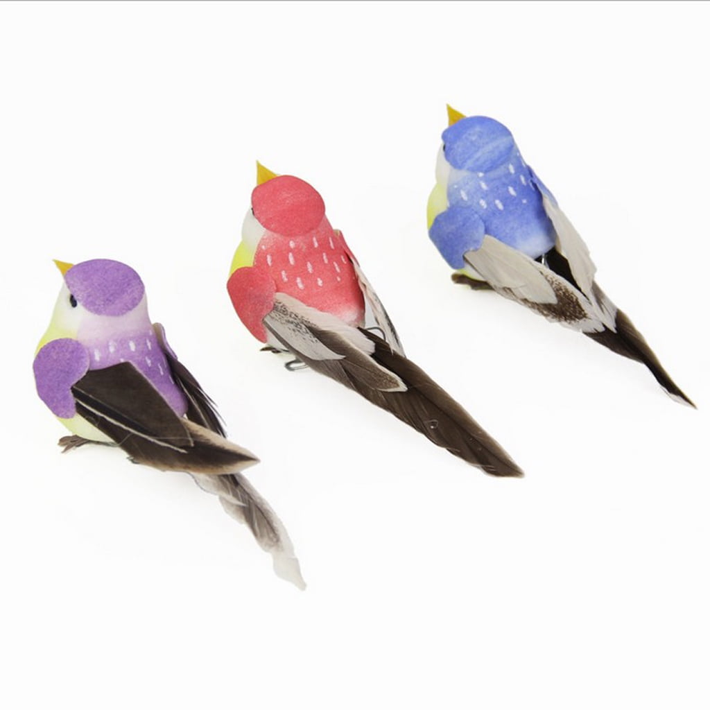 about 12cm small bird purple feathers bird handicraft prop,home garden  decoration gift p0400