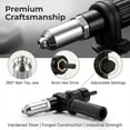 thumbnail image 4 of Electric Rivet Gun Drill Adapter Kit with Auxiliary Handle - Cordless Power Riveting Tool Attachment with 4 Nozzles for Drills, 4 of 7