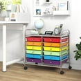 thumbnail image 6 of GOFLAME 12-Drawer Rolling Storage Cart, Multifunctional Art Craft Organizer Cart, Mobile Utility Storage Cart with Removable Drawers & Lockable Wheels, Craft Cart for Home Office S, 6 of 7