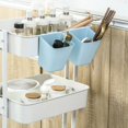 thumbnail image 3 of CNKOO [] Plastic Hanging Basket Kitchen Storage Basket Hanging Cup Holder Trolley Basket Storage Hanging Pencil Holder Storage Containers Hanging Buckets Hanging Bins Kitchen Waste Bins W, 3 of 6