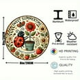 1pc Charming 8Inch Round Metal Wall Art with Ladybug & Strawberry
