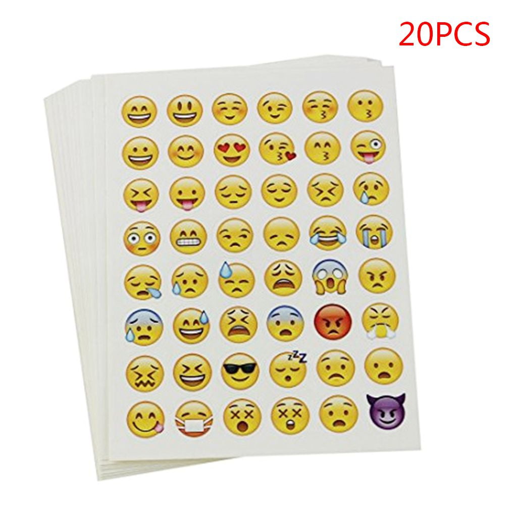 Emoji Stickers 1 5 10 Sheets Die Cut Vinyl Phone Smiley Kids Reward Party School 