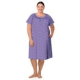 thumbnail image 4 of Aria Women's 100% Cotton Raglan Sleeve Smocked Neck Sleepwear 40" Gown, Sizes XS-5X, 4 of 8