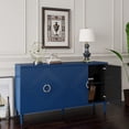 thumbnail image 4 of Stylish and Functional 4-Door Storage Cabinet with Pine Legs and MDF for Living Room Bedroom,and Kitchen, Navy Blue, 4 of 7