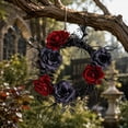 thumbnail image 6 of WWC Halloween Wreath, 12 inch Artificial Silk Black and Red Roses Wreath, Gothic Halloween Decor for Fall Party Front Door Porch Mantel, 6 of 7