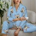 thumbnail image 4 of Goofa Cute French Bulldog Printed Women’s 2 Piece Pajama Set Super,Pajamas Women's Long Sleeve Sleepwear Soft Button Down Loungewear Pjs Lounge Set Nightwear-Small, 4 of 9
