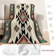 thumbnail image 5 of Southwest Geometric Blanket Soft Cozy Warm Throw Blanket for Couch, Plush Fuzzy Flannel Fleece Blankets for Sofa, Brown Mexican Aztec Boho Tribal Bed Blankets Lightweight Gifts for Women, 50"x60", 5 of 9