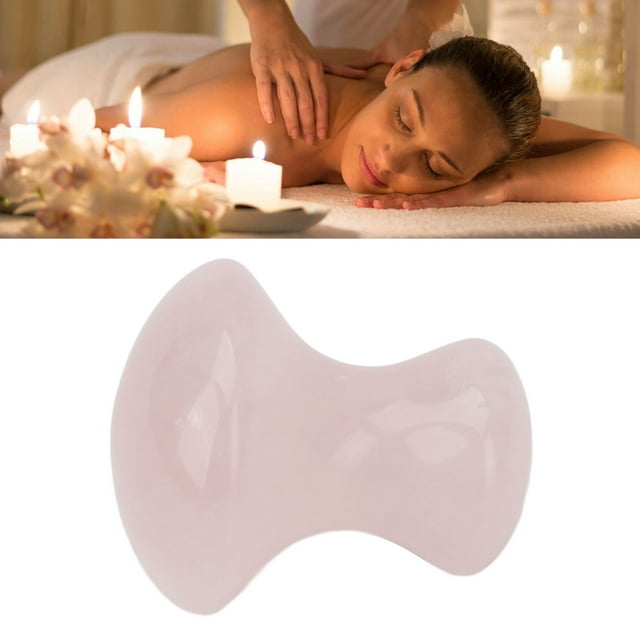 Gua Sha Board Gua, Forma de Champiñones Rose Quartz Raspando Masaje de Translucencia de Piedra para El Hogar