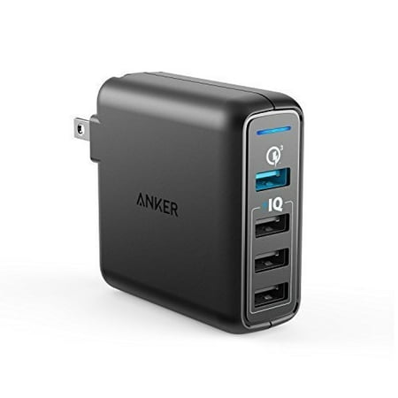 anker quick charge 3.0 43.5w 4-port usb wall charger, powerport speed 4 for galaxy s7/s6/edge/edge+, note 4/5, lg g4/g5, htc one m8/m9/a9, nexus 6, with poweriq for iphone x / 8 / 7 , ipad, and