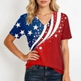 thumbnail image 4 of Dweltoz 250th Anniversary Printed Women's T-Shirt 1776-2026 4th July Patriotic Tops V-Neck Short-Sleeved American Falg Print 250th Birthday Clothes,Red 3XL, 4 of 5