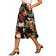 thumbnail image 4 of Falda Boho Floral de Verano INSPIRE CHIC para Mujer con Cintura Elástica, Falda Midi Flowy en Silueta A, Color Negro, 4 of 6