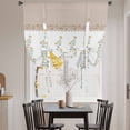 thumbnail image 3 of Beige Floral Balloon Curtains 63 Inch Length for Living Room/Bedroom, Spring Summer Botanical Flowers Rod Pocket Privacy Door Curtains Decorative Tie Up Shade for Window 52"x63", 3 of 8