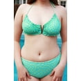 thumbnail image 4 of POSESHE Women's Regular & Plus Size Bikini, Green checkerboard Halter Bikini, 4 of 4