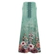 thumbnail image 5 of Wycnly Dresses for Women 2025 Summer Loose Comfy Breathable Cotton Linen Casual Swing Tank Long Sundress with Pocket Floral Print Sleeveless Crewneck Maxi Formal Dresses for Women Light Blue s, 5 of 5